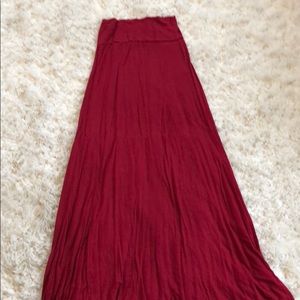 Red Maxi Skirt